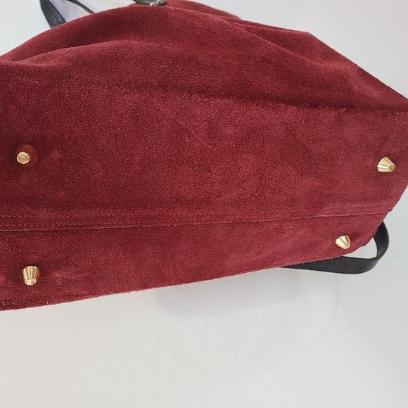 Clare V. Vivier Burgundy Suede Simple Tote Purse Bag - Picture 6 of 6